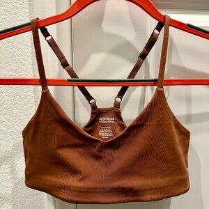 Girlfriend Collective Cinnamon V Neck Bralette Small